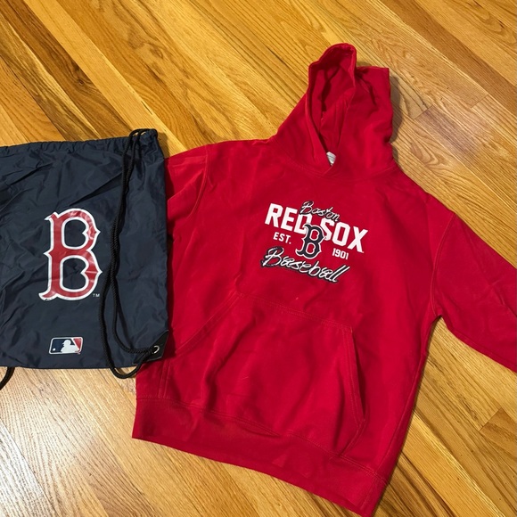 Soft as a Grape: Cape Cod Other - Red Boston Red Sox Hoodie and Drawstring Bag: youth 14-16